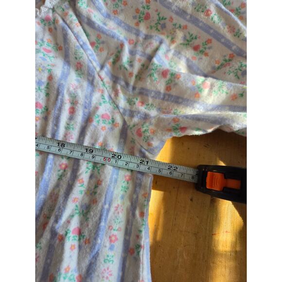 Lanz Of Salzburg Med Nightgown Dress Cotton Flannel Cottage Core Heart Button - Picture 8 of 9